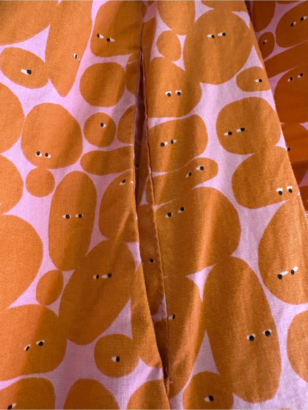 NOOWORKS Orange Printed Pebble People Cotton Tunic Dress with Pockets - Picture 6 of 6